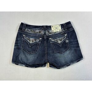 Miss Me Dark Wash Embellished Denim Jean Shorts